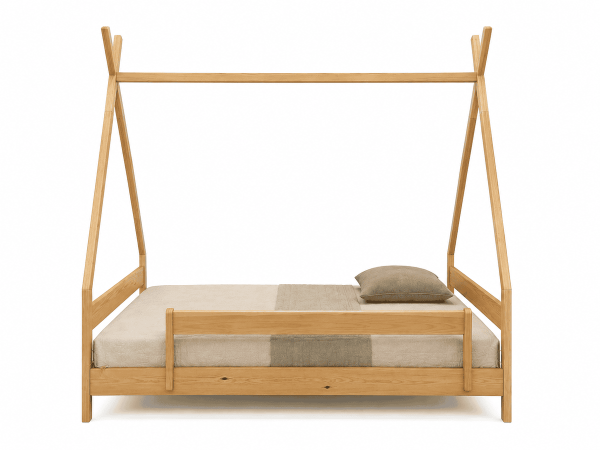 INDIAN BED ΠΑΙΔΙΚΟ ΚΡΕΒΑΤΙ ΜΕ ΑΠΟΣΠΩΜΕΝΟ ΠΡΟΣΤΑΤΕΥΤΙΚΟ ΣΕ ΜΑΣΙΦ ΞΥΛΟ ΠΕΥΚΟΥ - Image 2